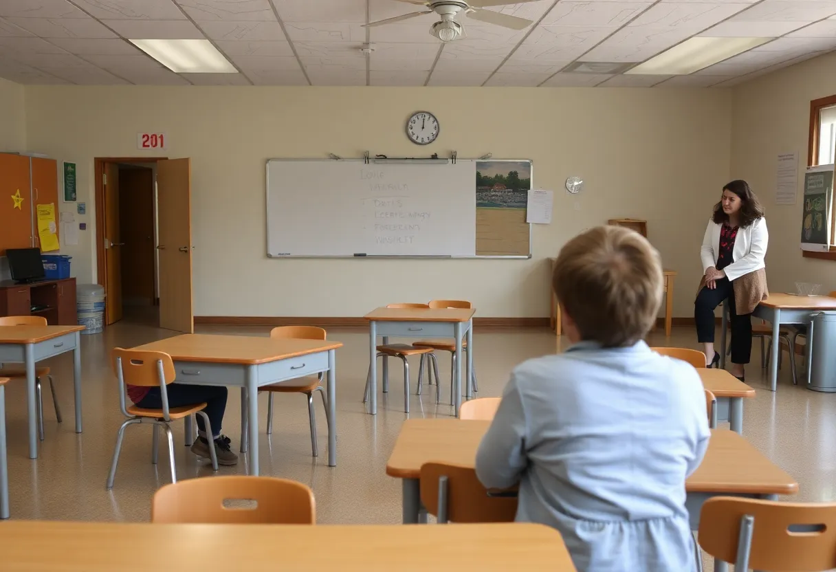 A view of an empty daycare classroom in Georgia due to financial strain.