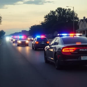 Police vehicles responding to a high-speed chase