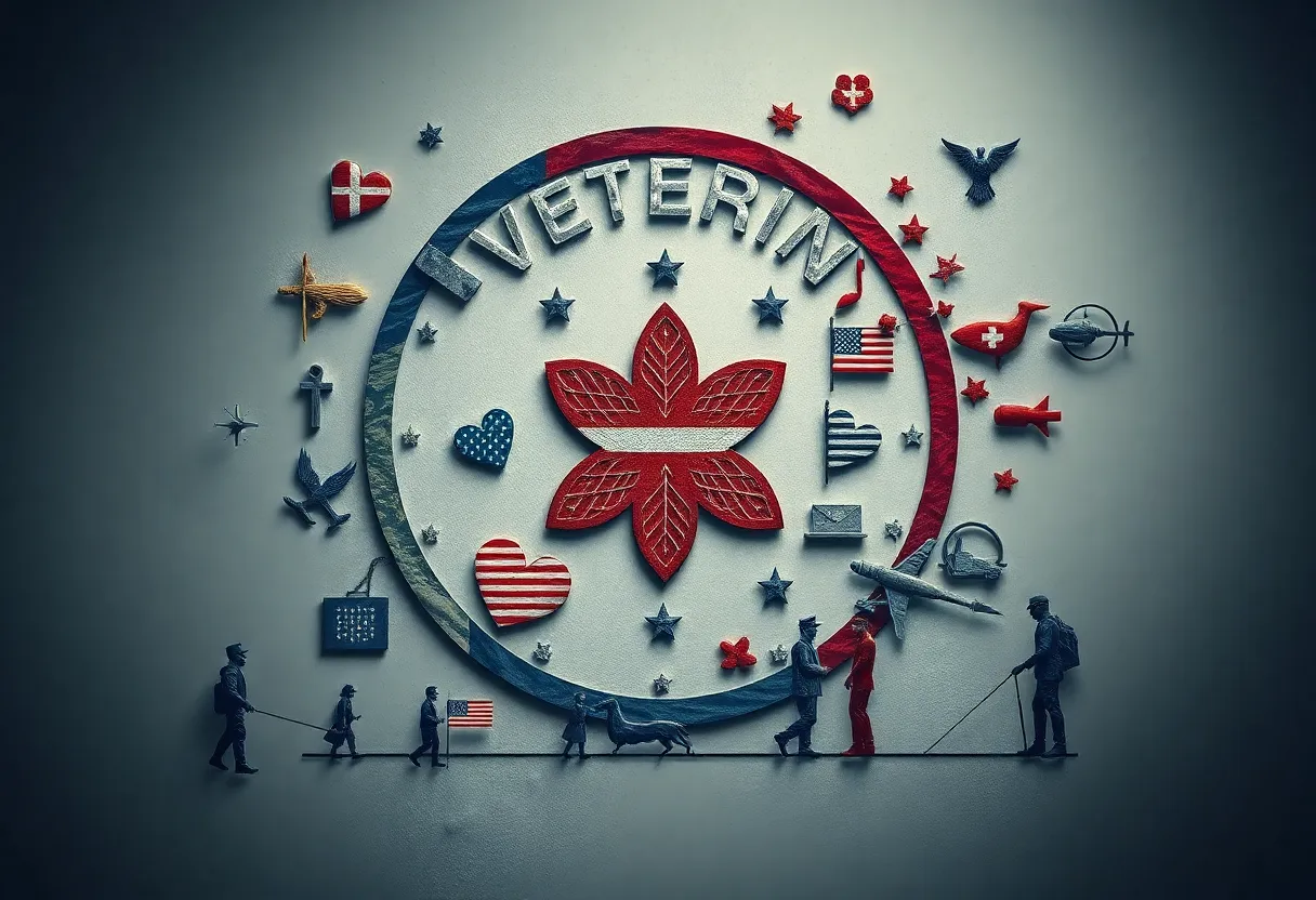 Abstract representation of veteran services amidst layoffs
