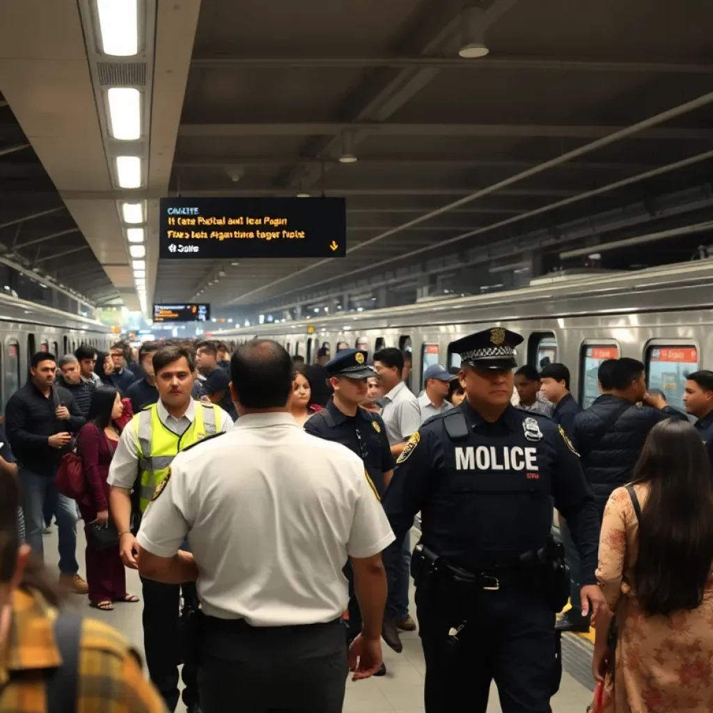 East Lake MARTA Station with police officers present after a shooting incident.