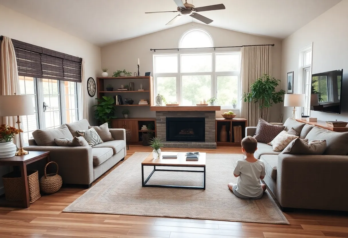 A safe family environment showcasing gun safety measures