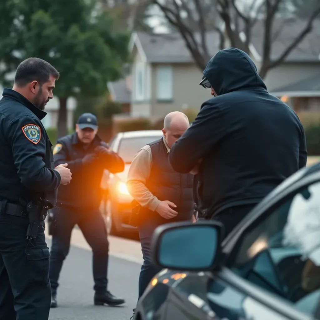 Law enforcement officers conducting a sting operation