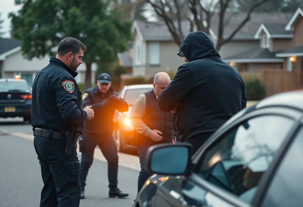 Law enforcement officers conducting a sting operation