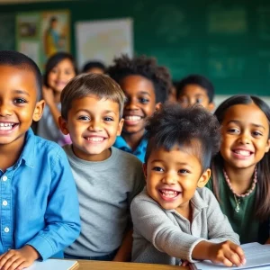 Children engaged in education activities in a classroom