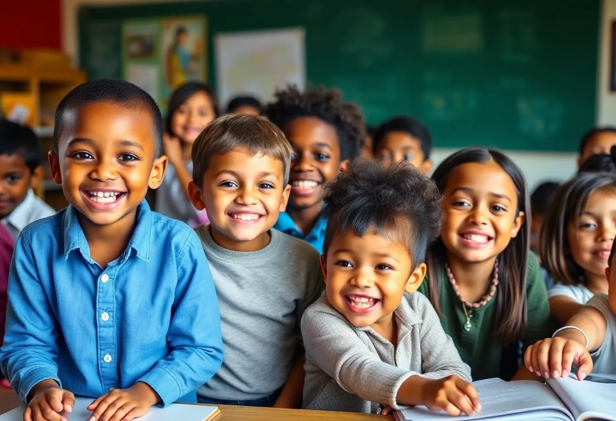 Children engaged in education activities in a classroom