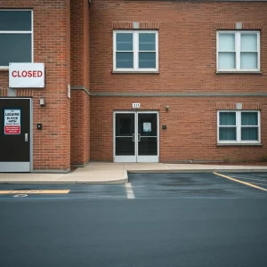 Closed Health and Style Institute building with padlock