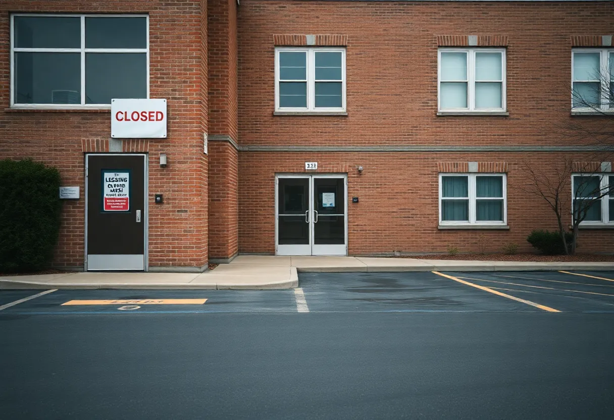 Closed Health and Style Institute building with padlock