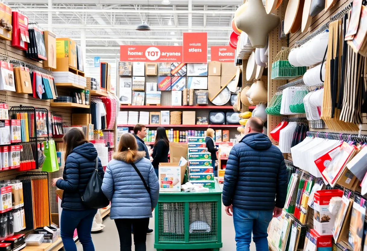 Customers exploring home improvement products in a Home Depot store