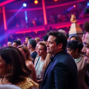 A dynamic atmosphere at Grammy Awards, capturing excitement and celebration