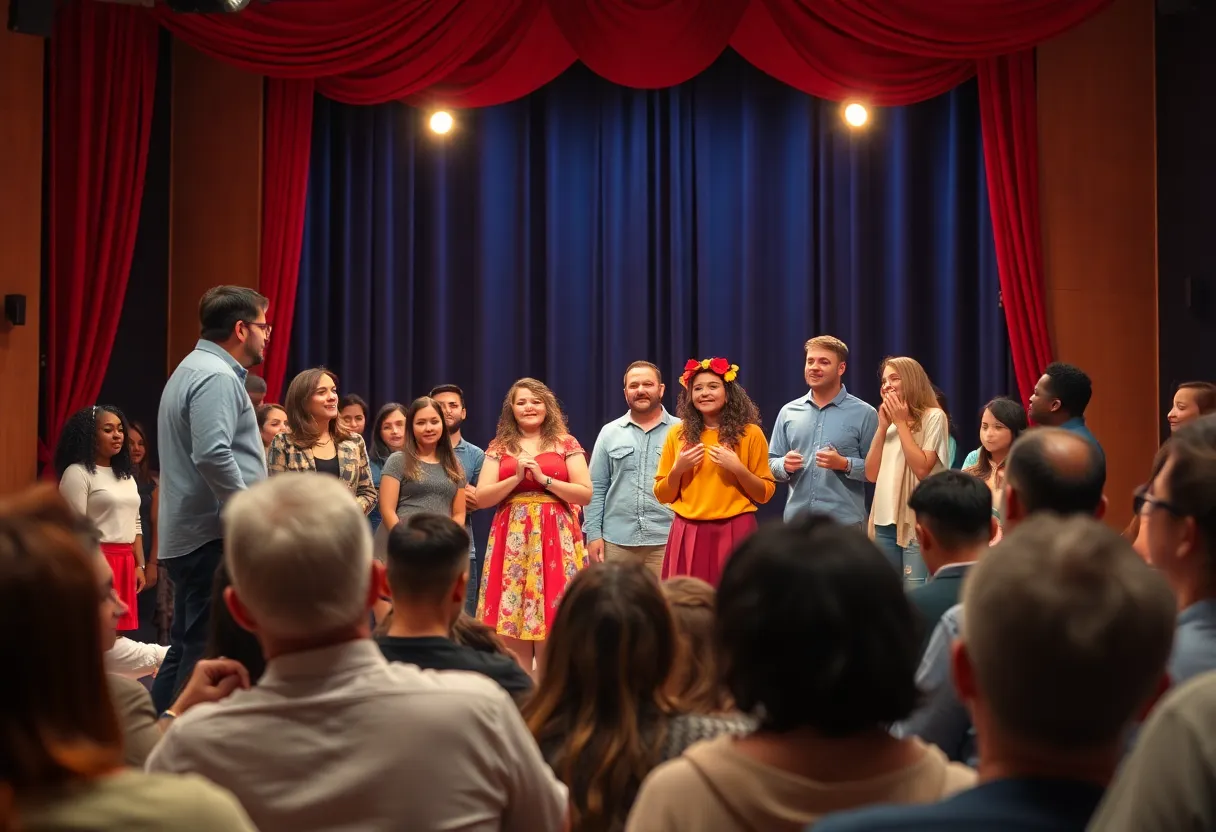 Participants performing a play at Mind The Gap event in Decatur, GA
