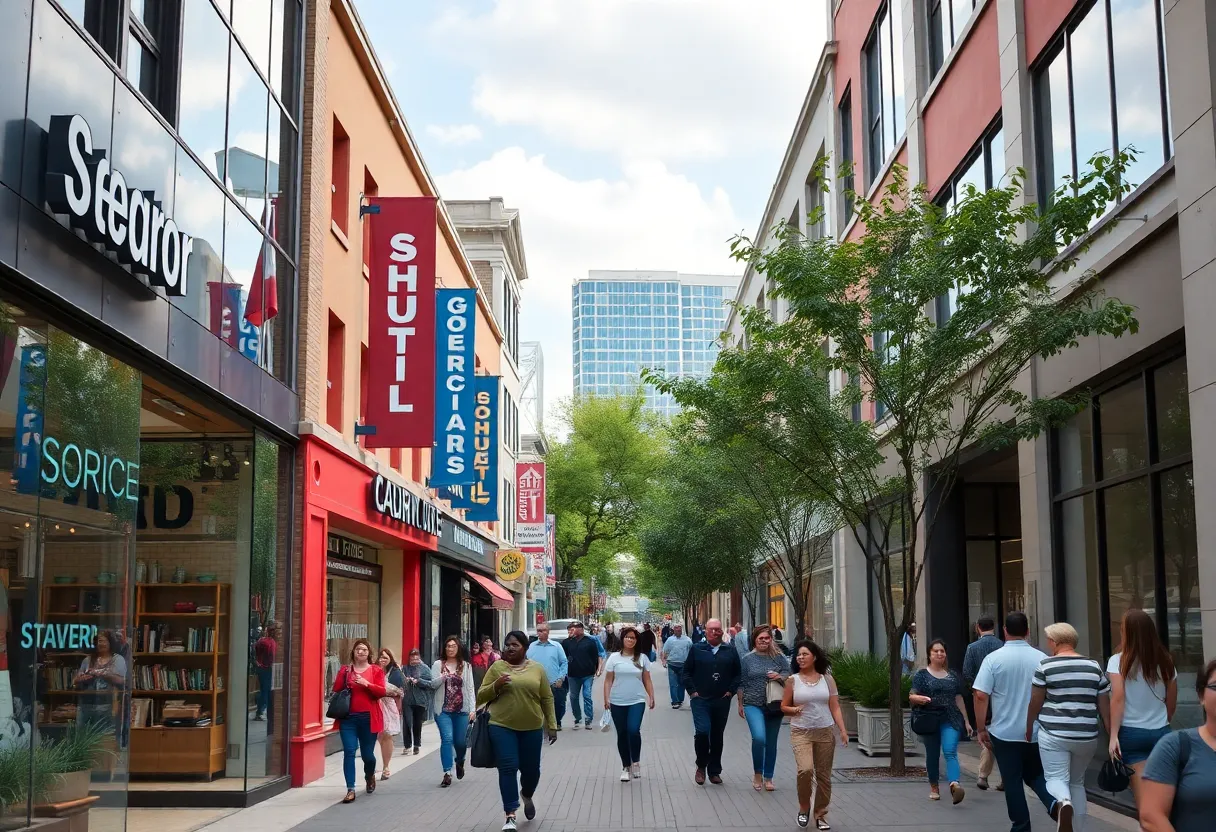Shoppers exploring new retail stores in Atlanta