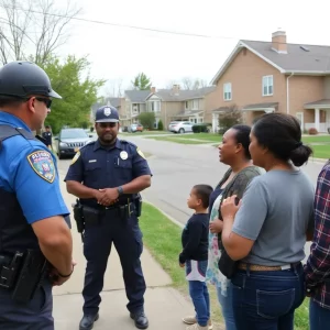 Community members discussing safety after recent arrest