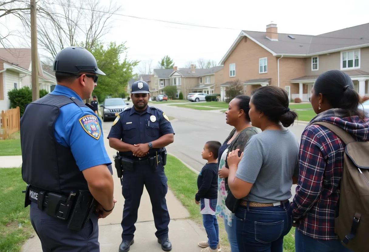 Community members discussing safety after recent arrest