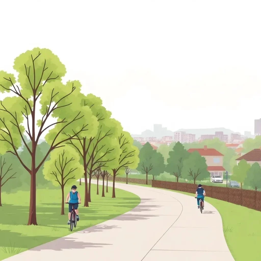 Rendering of the PATH400 multi-use trail in Sandy Springs