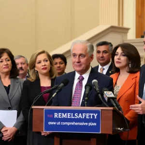 Civic leaders gathered at the State Capitol for school safety measures