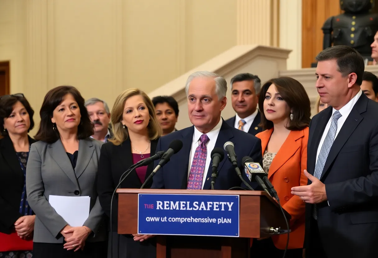 Civic leaders gathered at the State Capitol for school safety measures