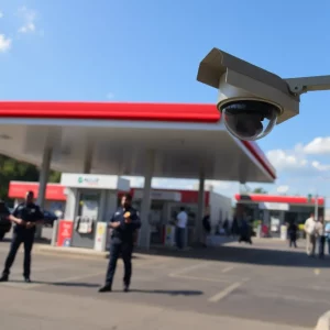 Police at the scene of an armed robbery at Shell Gas Station in Atlanta