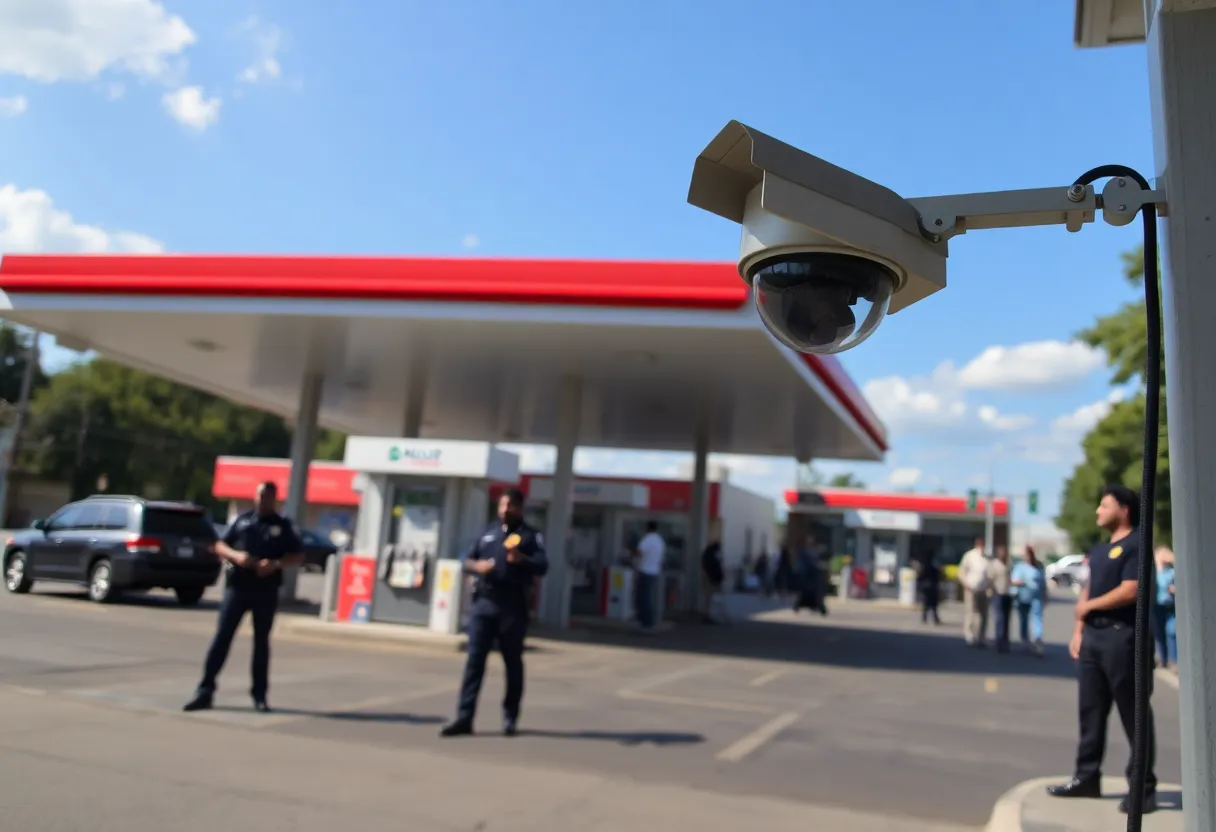 Police at the scene of an armed robbery at Shell Gas Station in Atlanta
