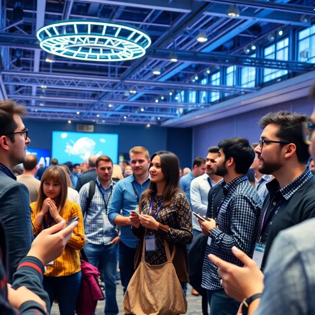 A group of professionals networking at the Atlanta AI Week conference