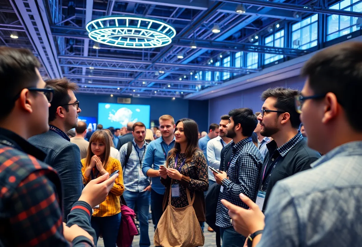 A group of professionals networking at the Atlanta AI Week conference