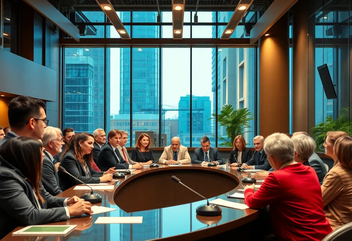 Diverse members of Atlanta's city council in discussion