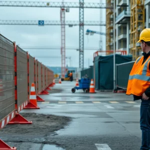Scene of a construction site in downtown Atlanta