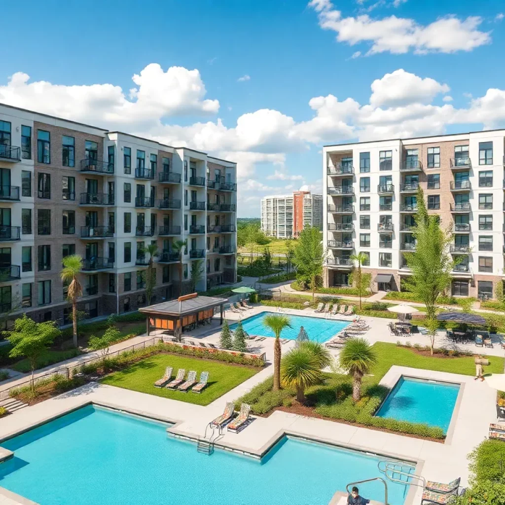 New housing development in Atlanta with modern apartments