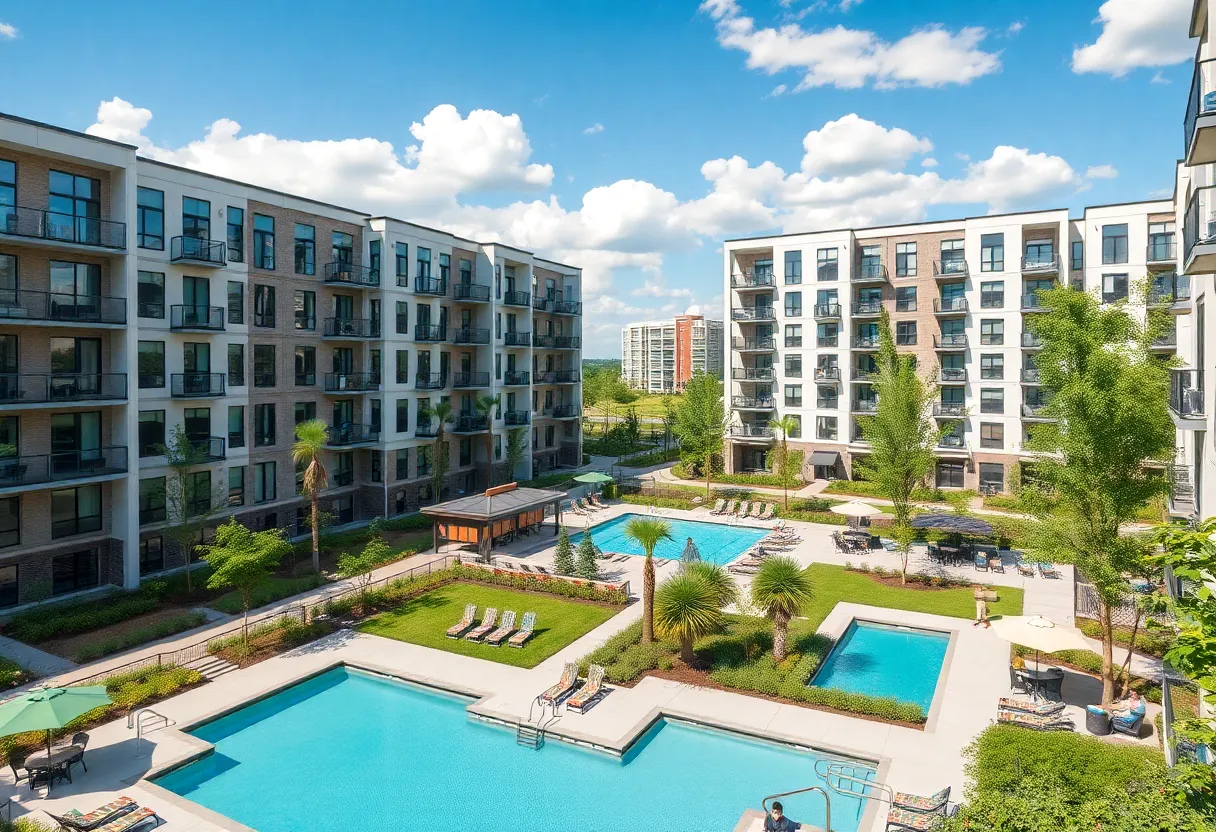 New housing development in Atlanta with modern apartments
