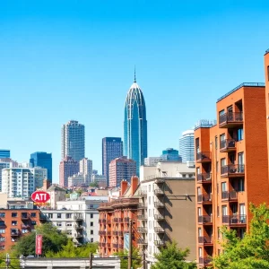 Atlanta skyline with residential buildings