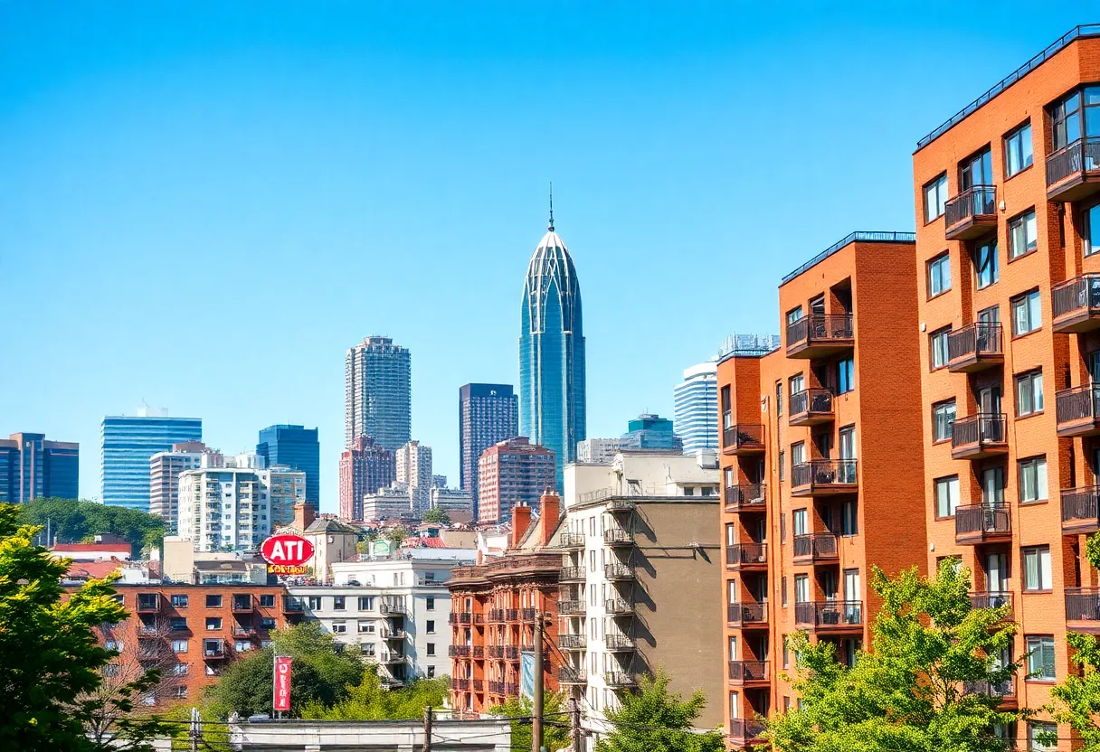 Atlanta skyline with residential buildings