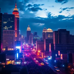 Cityscape of Atlanta reflecting its music culture