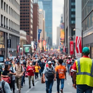 City scene in Atlanta during NCAA Tournament weekend