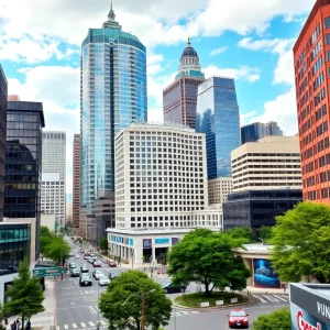 Cityscape view of Atlanta highlighting office buildings