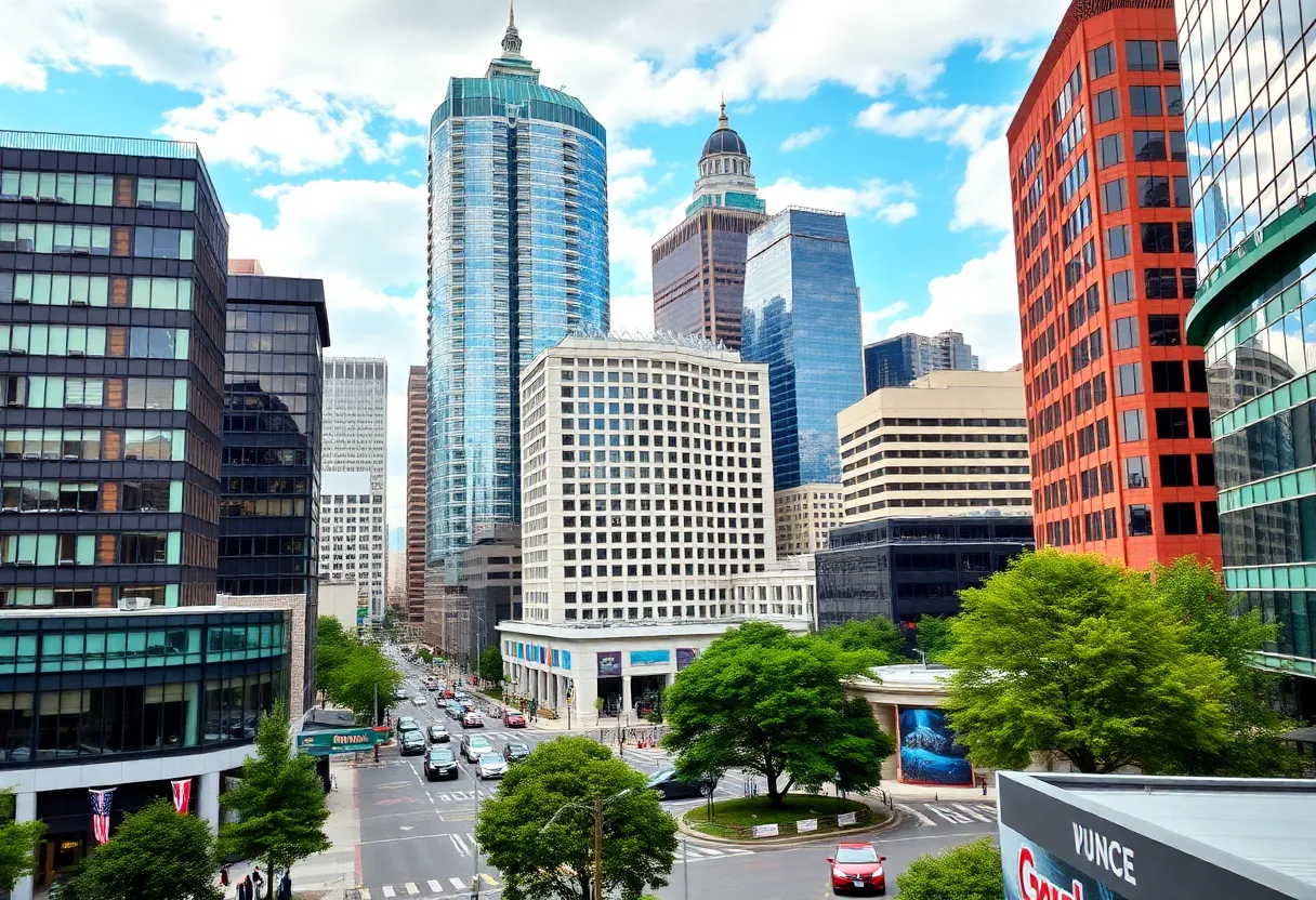 Cityscape view of Atlanta highlighting office buildings