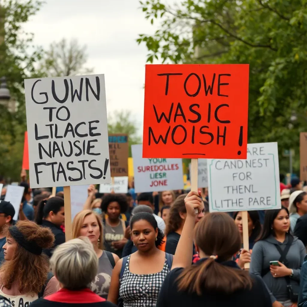 Activists protesting for civil rights in Atlanta
