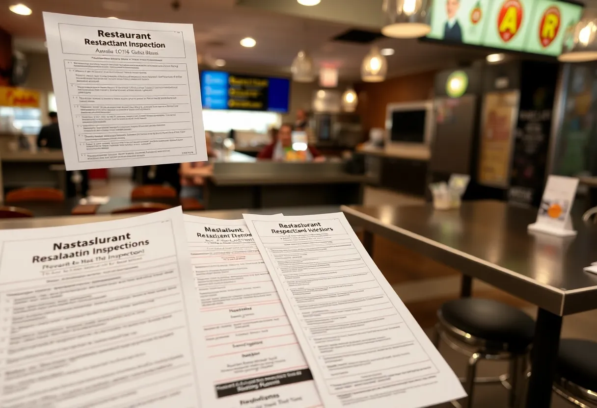 Inspection report highlighting health safety violations in Atlanta restaurants