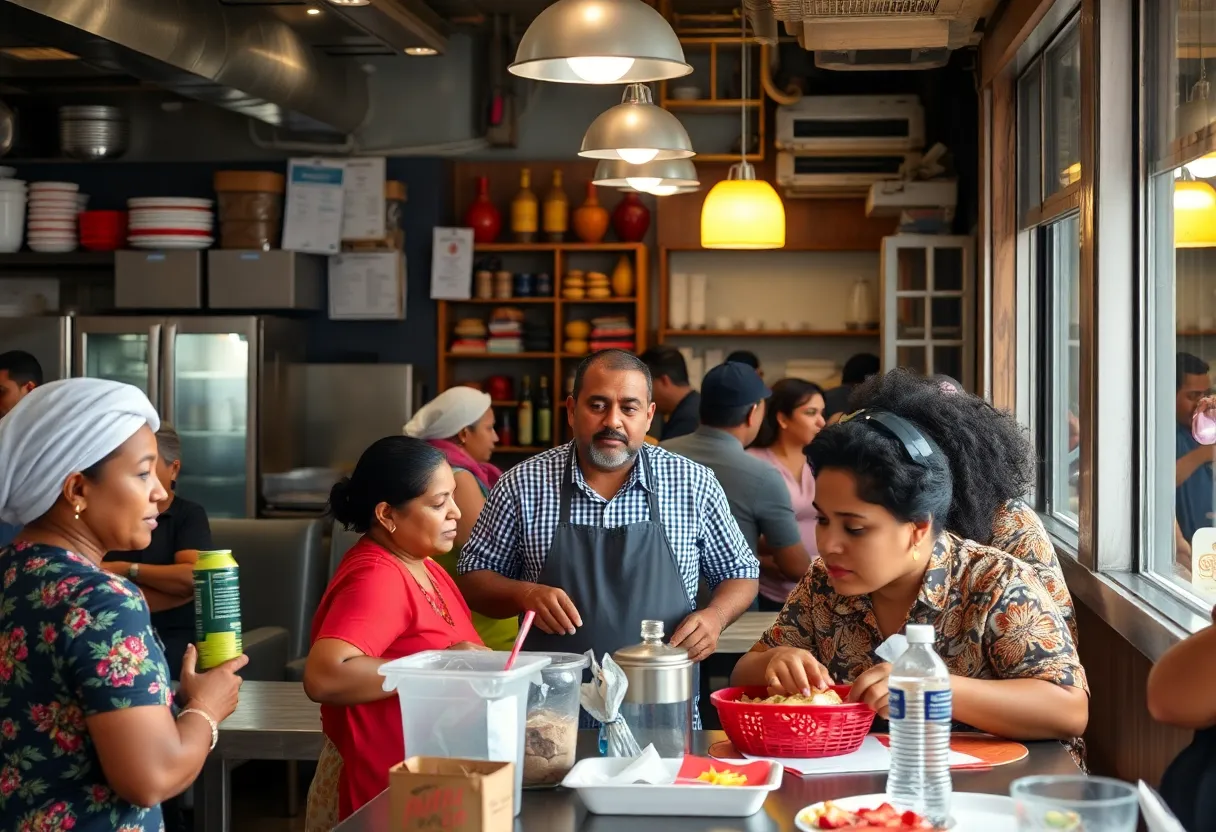 Diverse workforce in a busy Atlanta restaurant