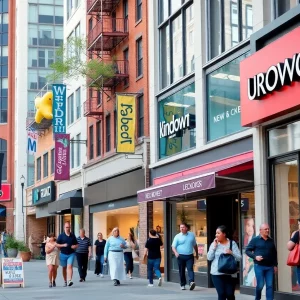 Shoppers enjoying new retail stores in Atlanta