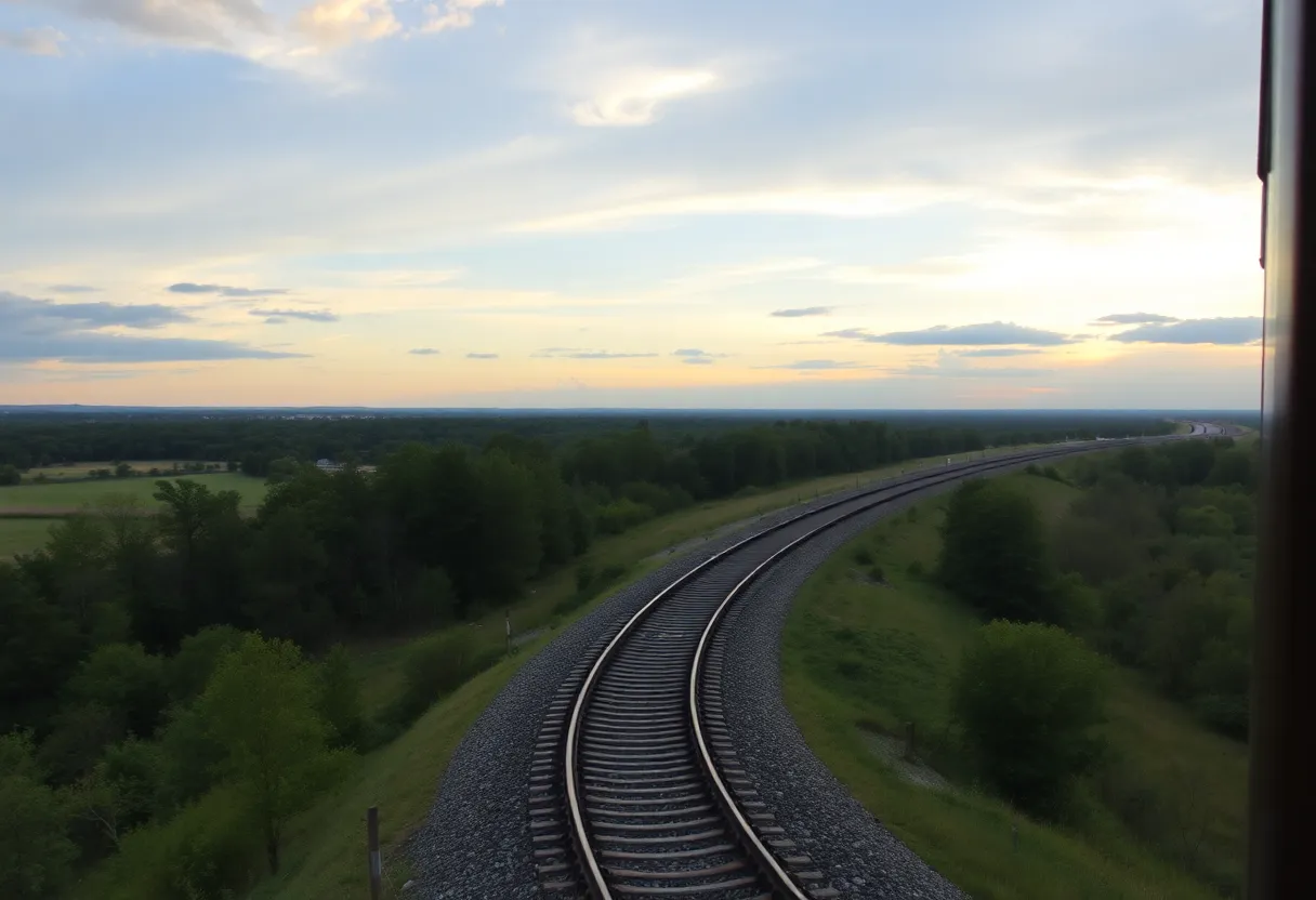 Illustration of the proposed passenger rail route between Atlanta and Savannah