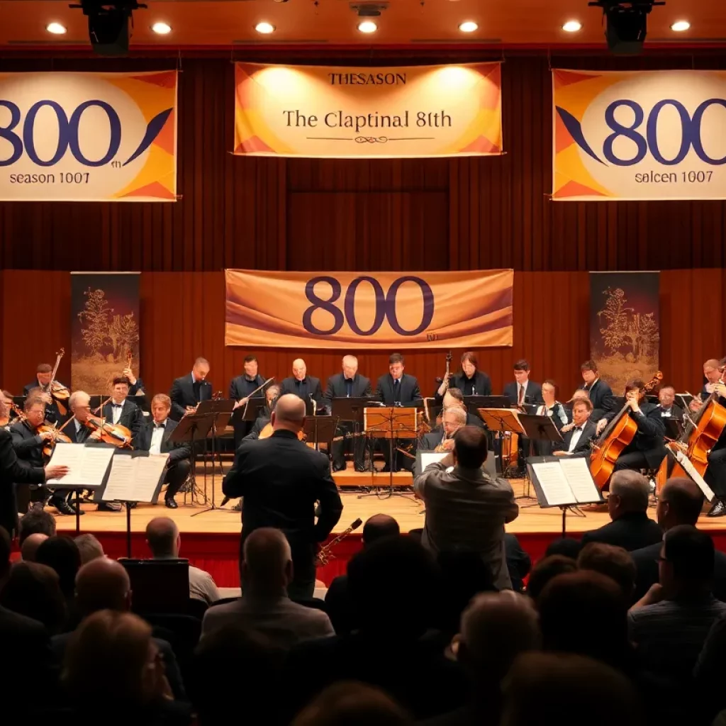 Musicians preparing for performance at Atlanta Symphony Orchestra 80th season celebration