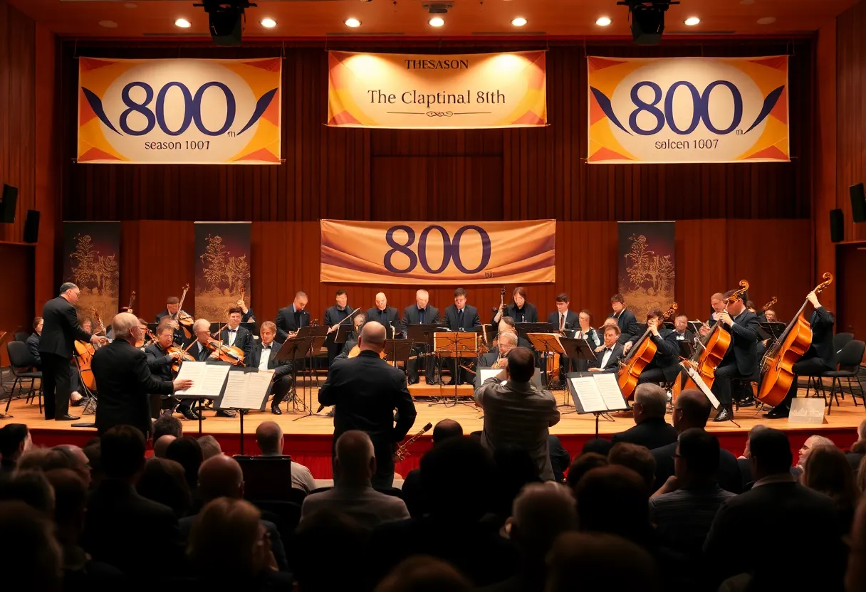 Musicians preparing for performance at Atlanta Symphony Orchestra 80th season celebration