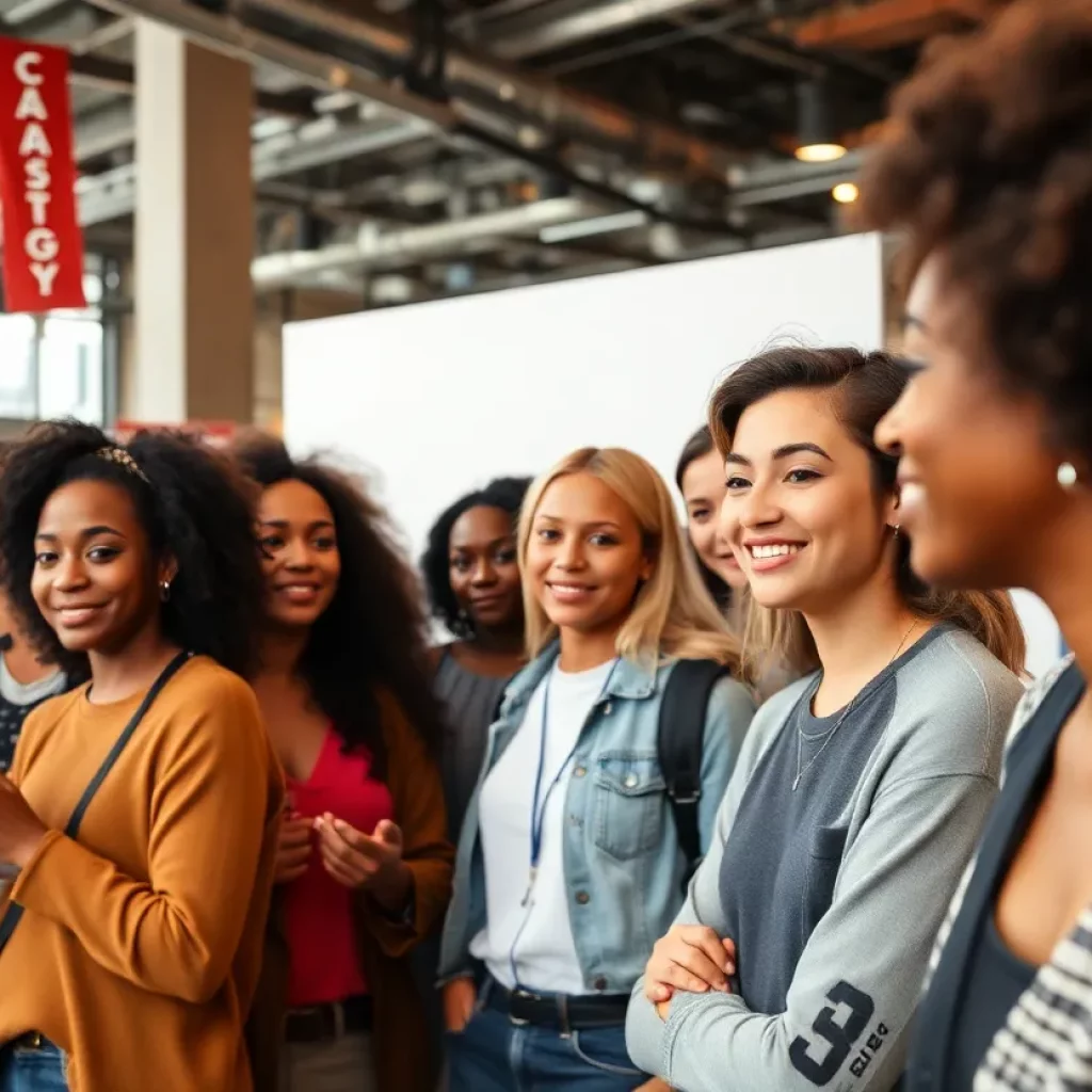 A scene depicting diverse actors at a casting call in Atlanta.
