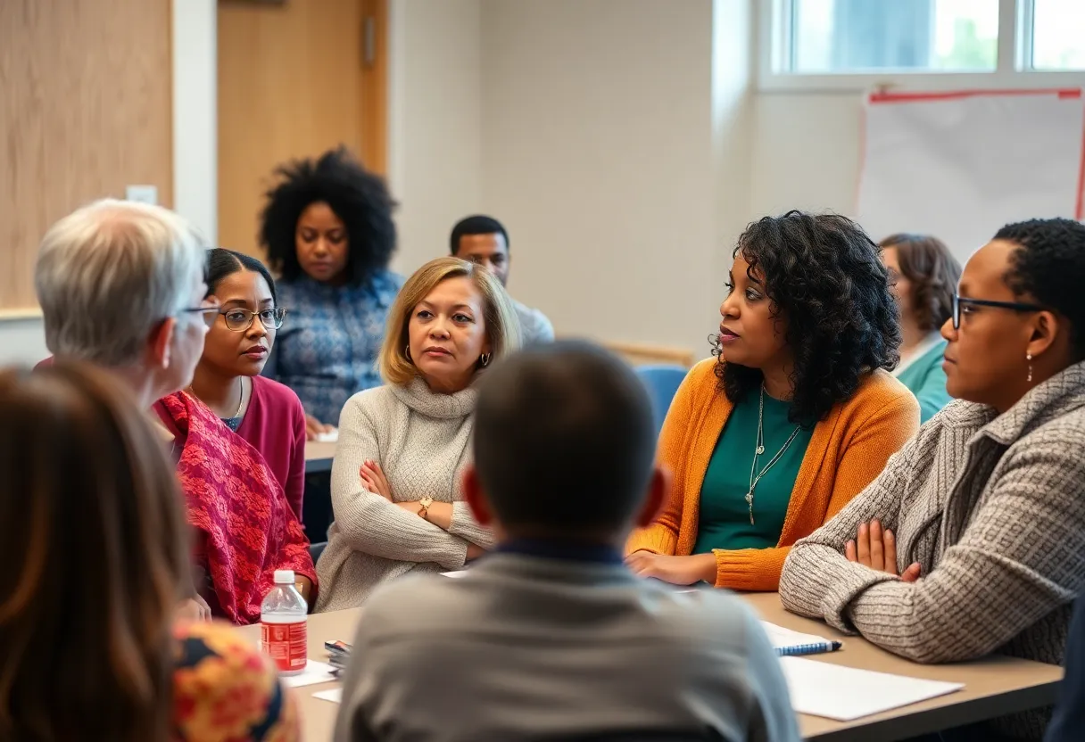 Parents and educators discussing education policies