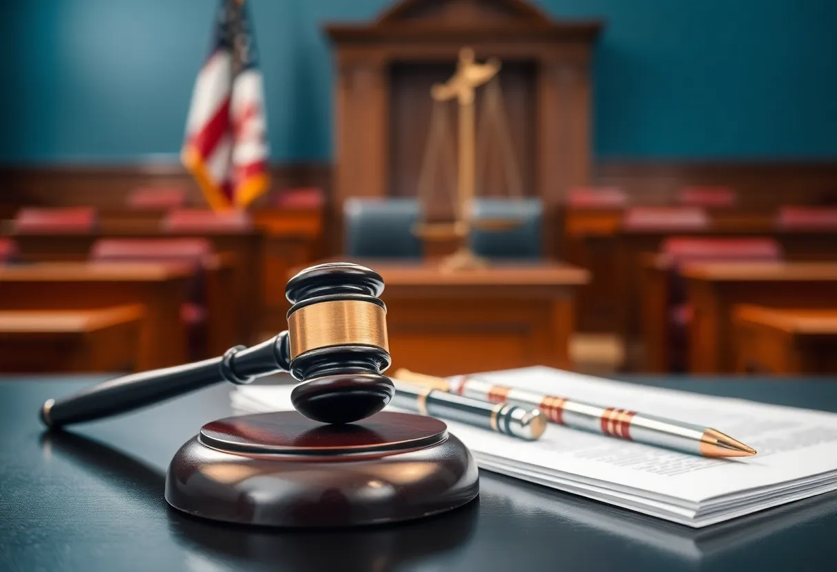 Courtroom scene symbolizing justice in fraud cases