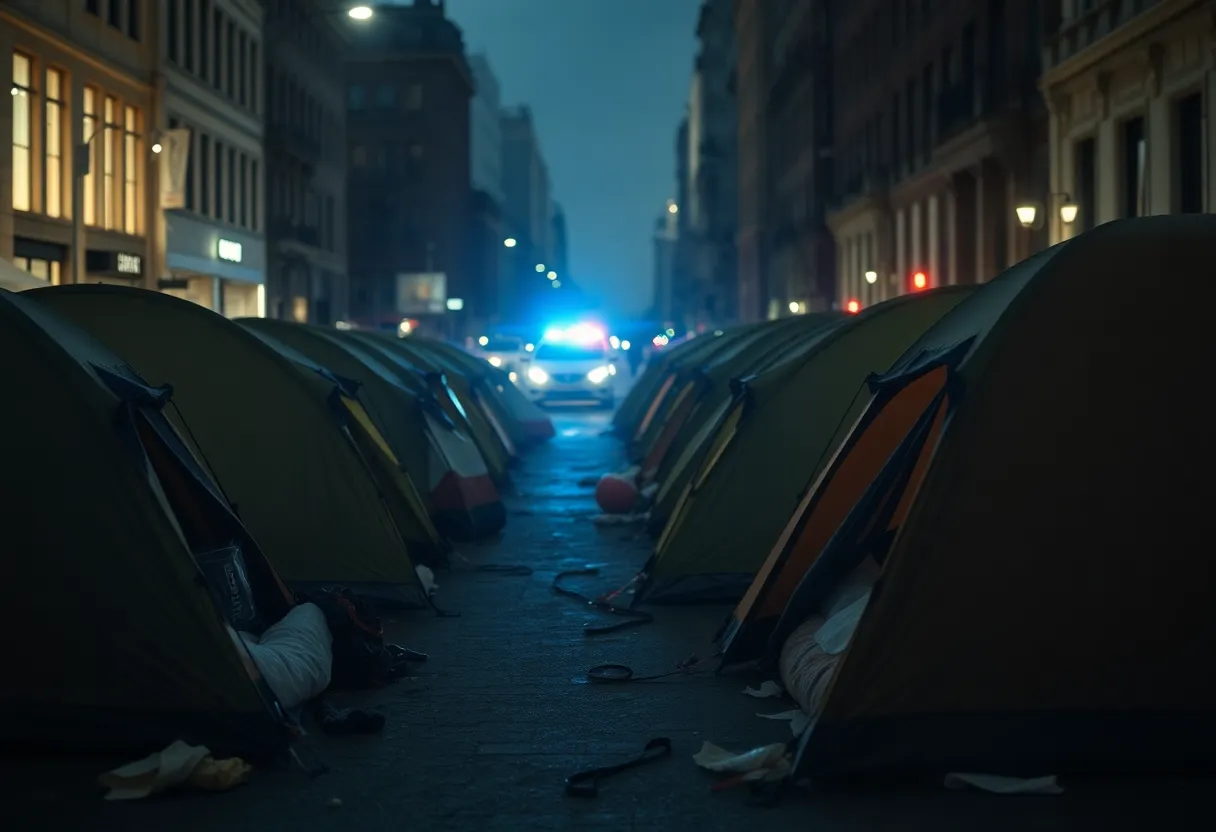Damaged tents belonging to unhoused residents in Atlanta