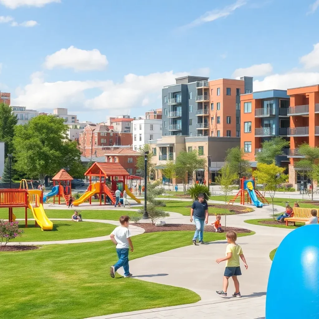 Community parks in Decatur, Georgia, with children playing.