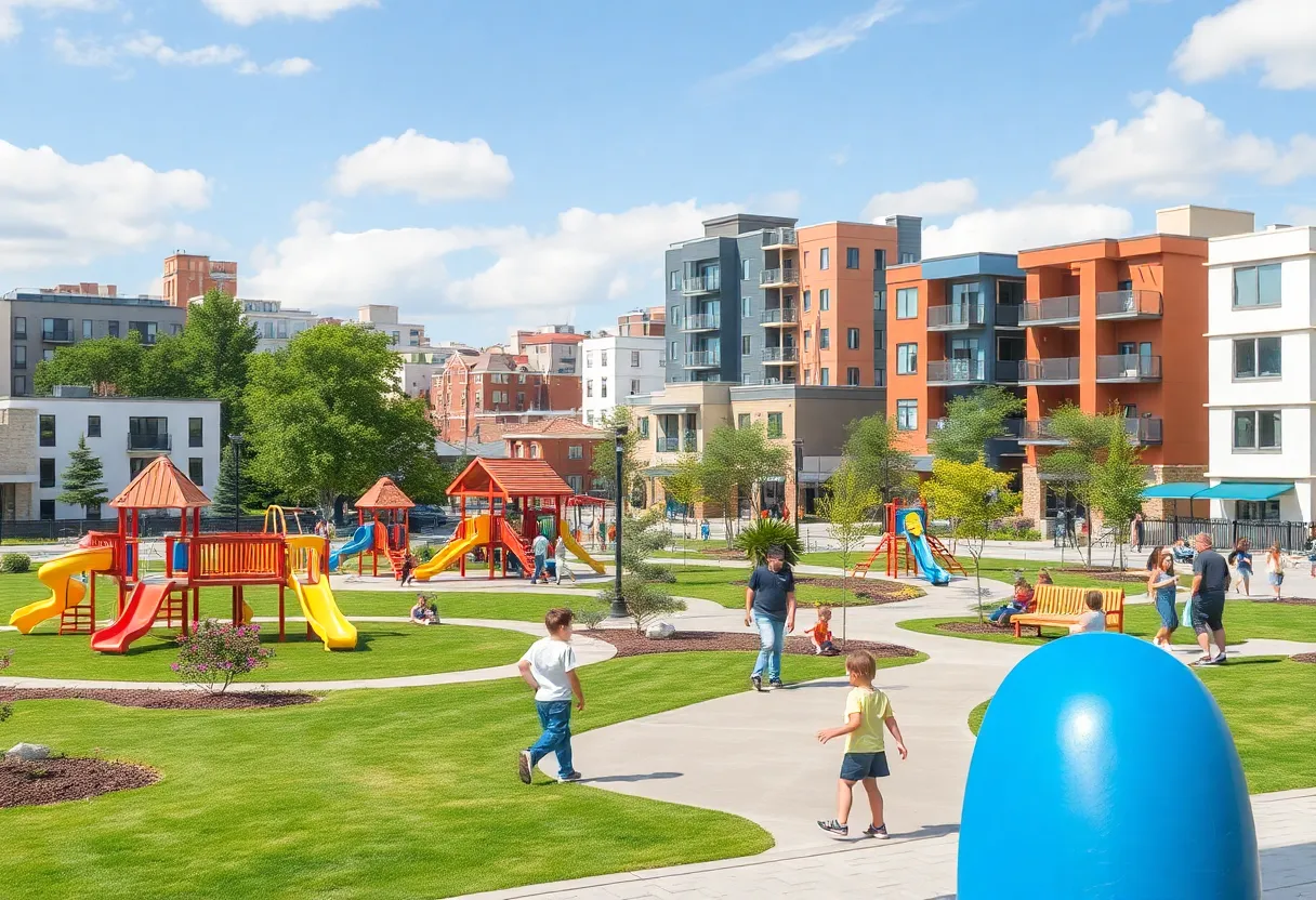 Community parks in Decatur, Georgia, with children playing.