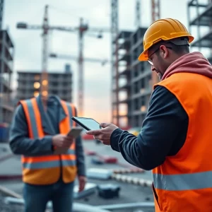 Digital Twin Fabrication Control technology used at a construction site