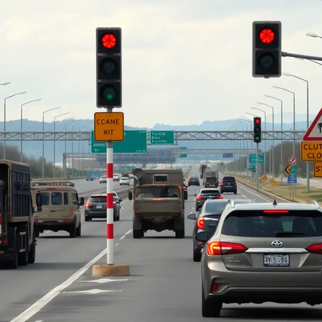 Traffic chaos near Fort Stewart with construction and military presence