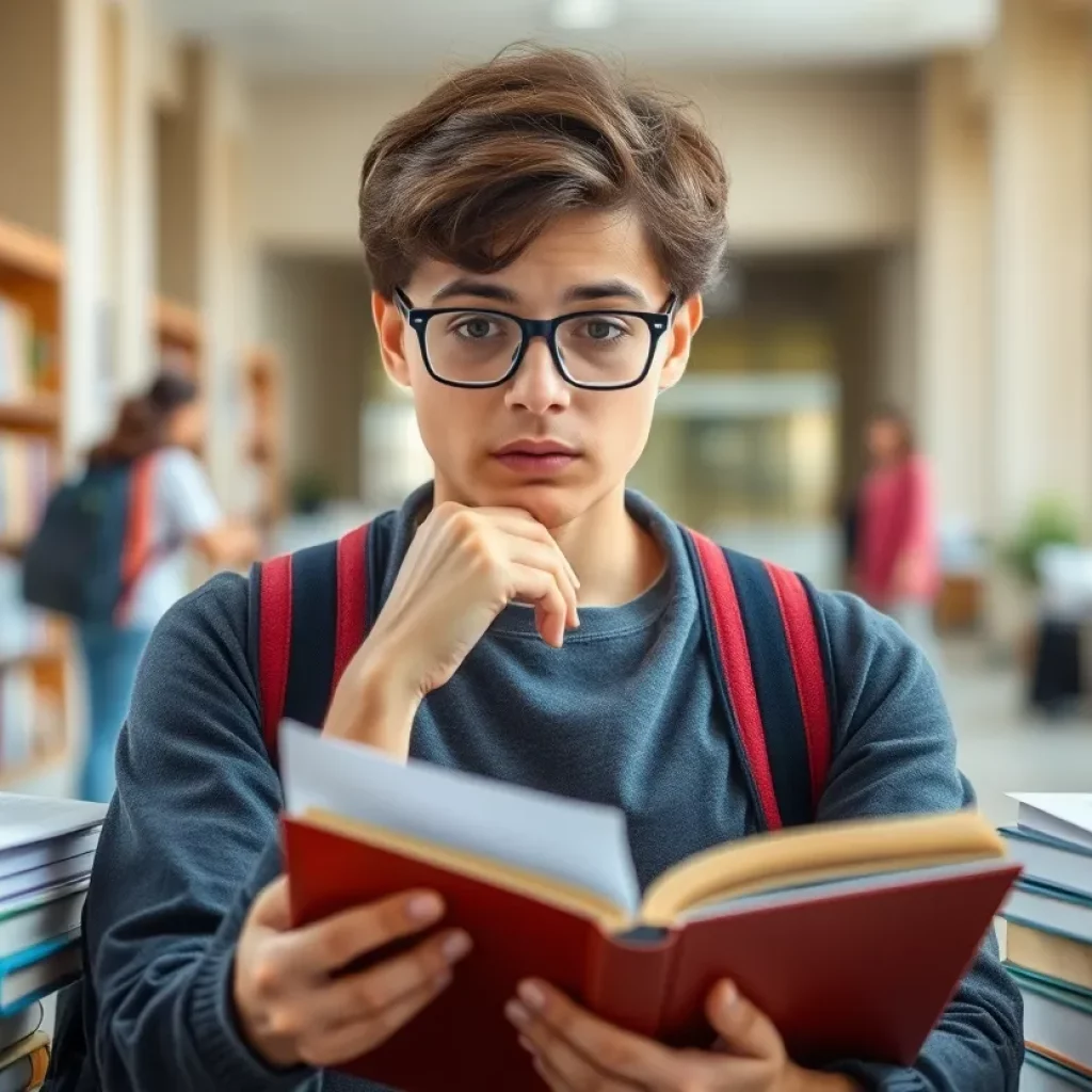 College student analyzing financial aid options